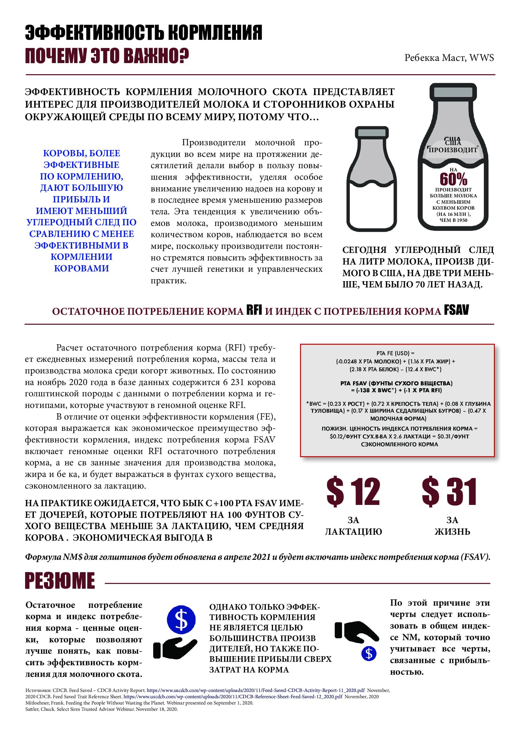 Эффективность кормления